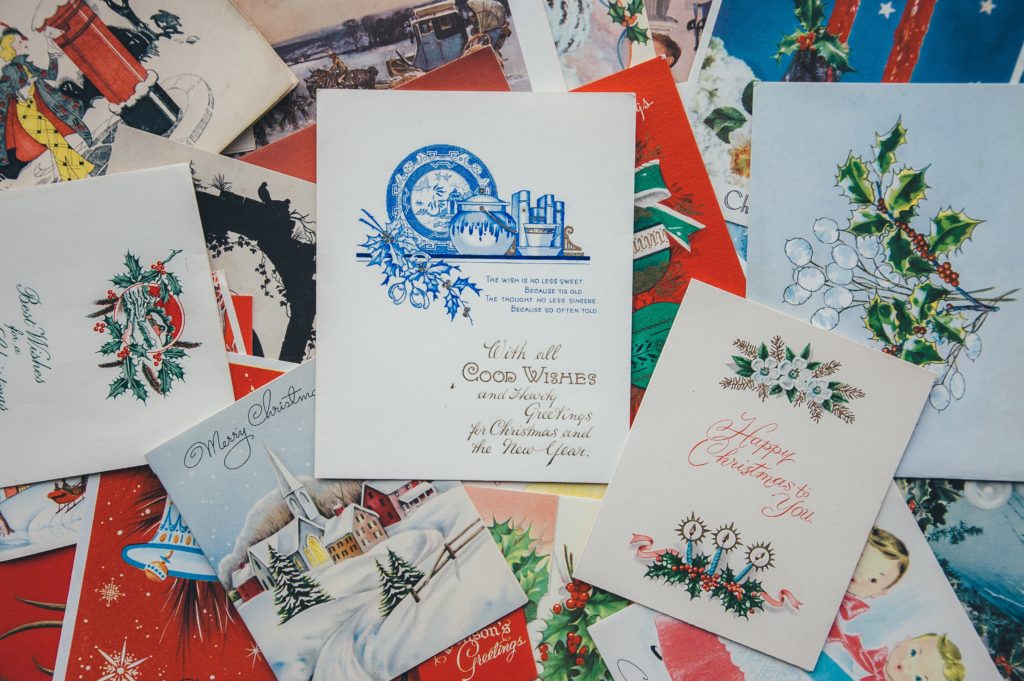 Collection of holiday cards. 